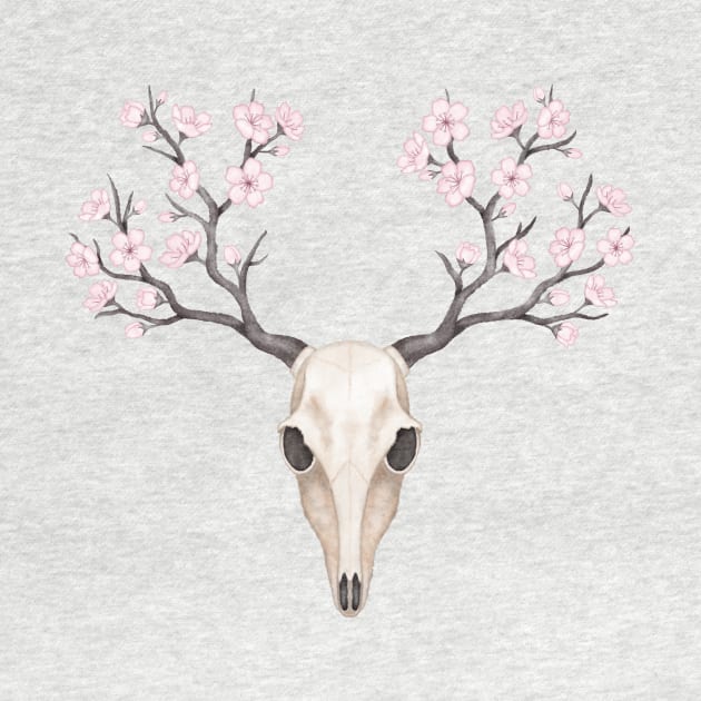 Blooming deer skull by Laura_Nagel